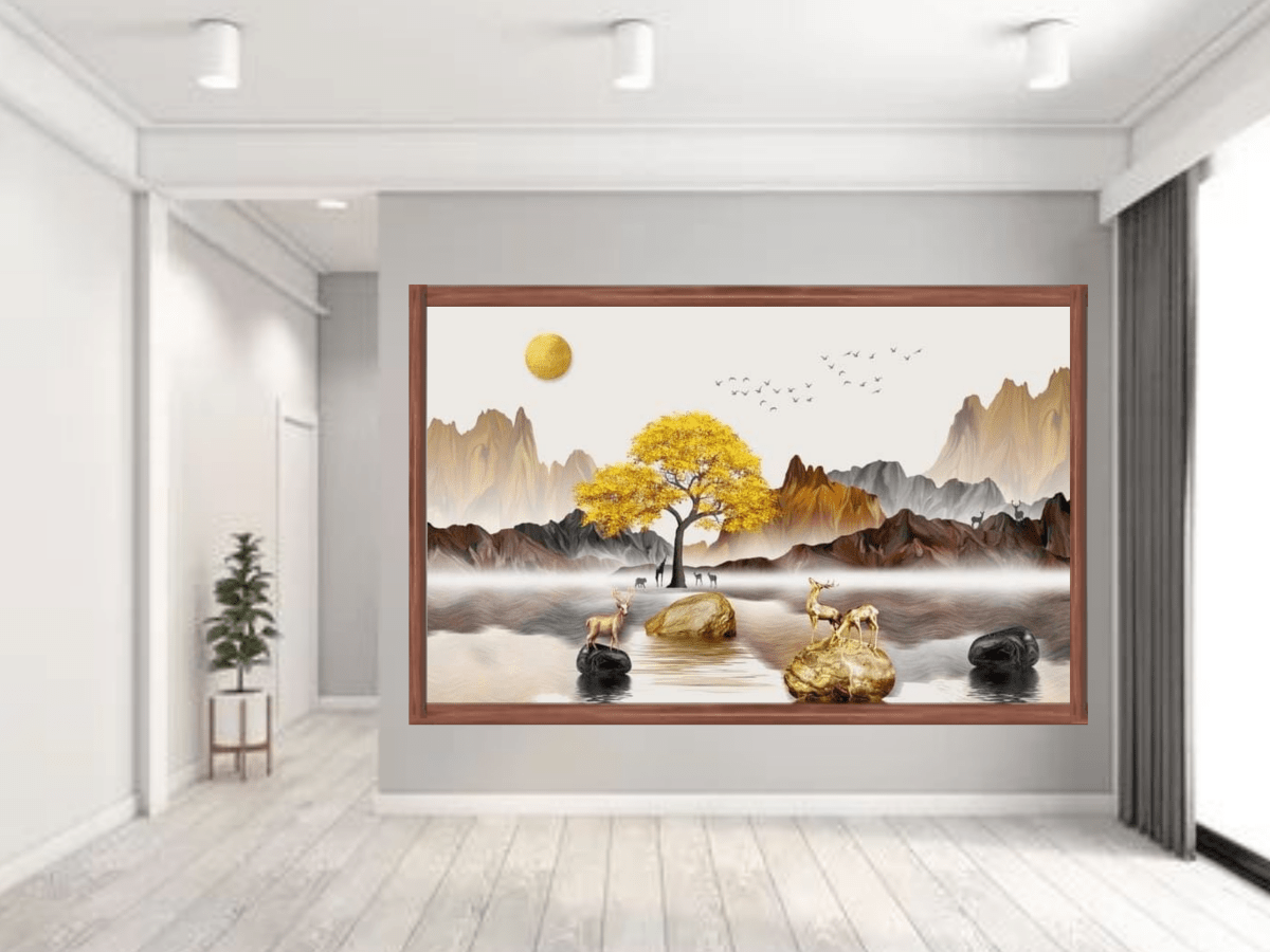 Luxury landscape canvas print for living room decoration